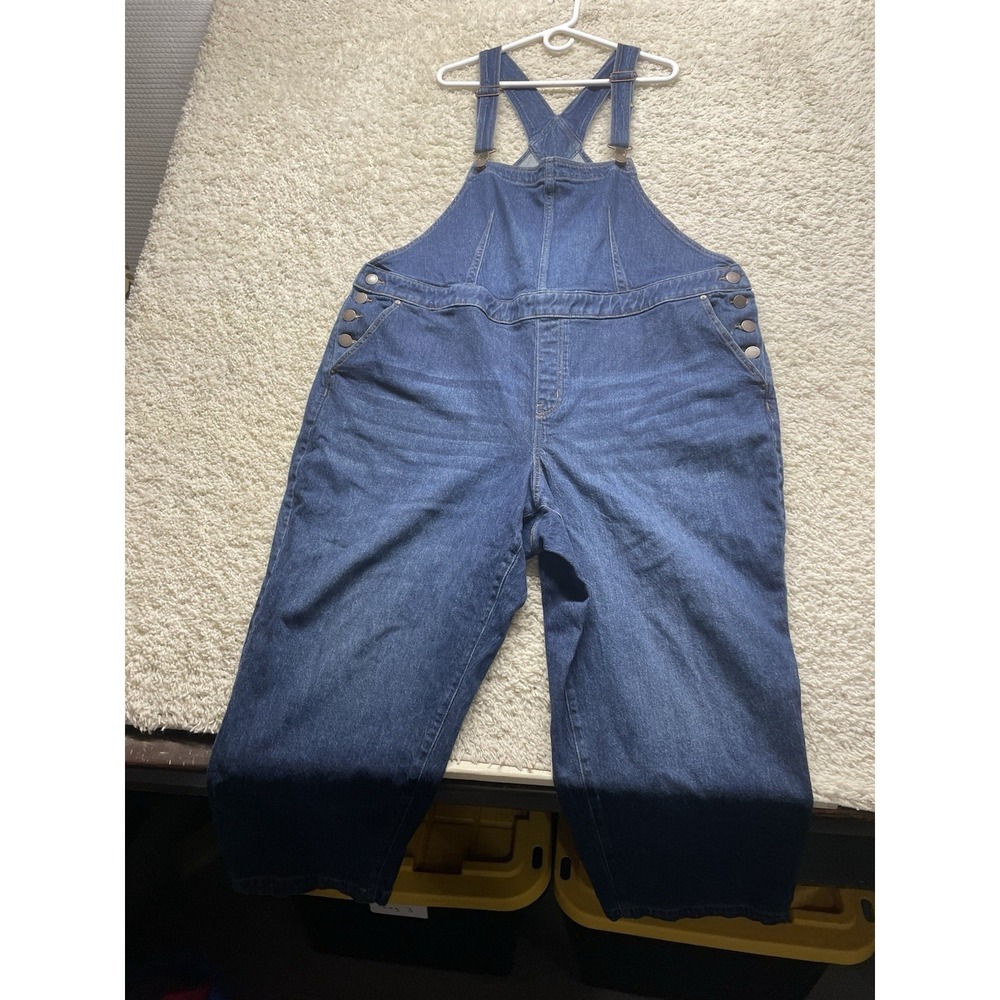 Lane Bryant Relaxed Fit Denim Overalls Women's Plus Size 26 Petite EUC